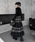 Black Mesh Layered Skirt